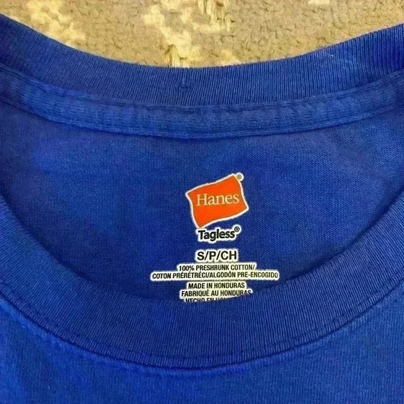 Kansas Jayhawks Hanes Short Sleeve Shirt Kansas Forever size Small color Blue - Picture 4 of 4